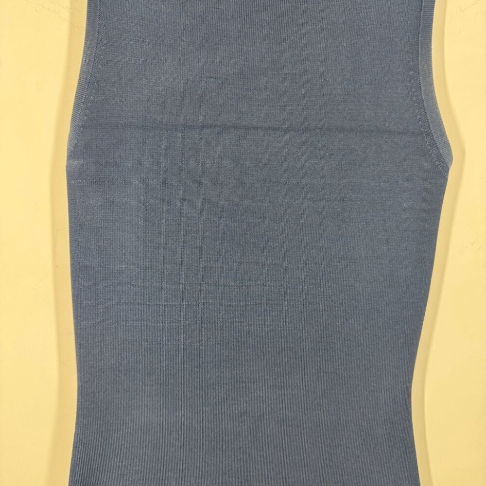 T Alexander Wang Navy Ribbed Sleeveless Bodycon Mini Dress Size S Cutout Back - Picture 5 of 15